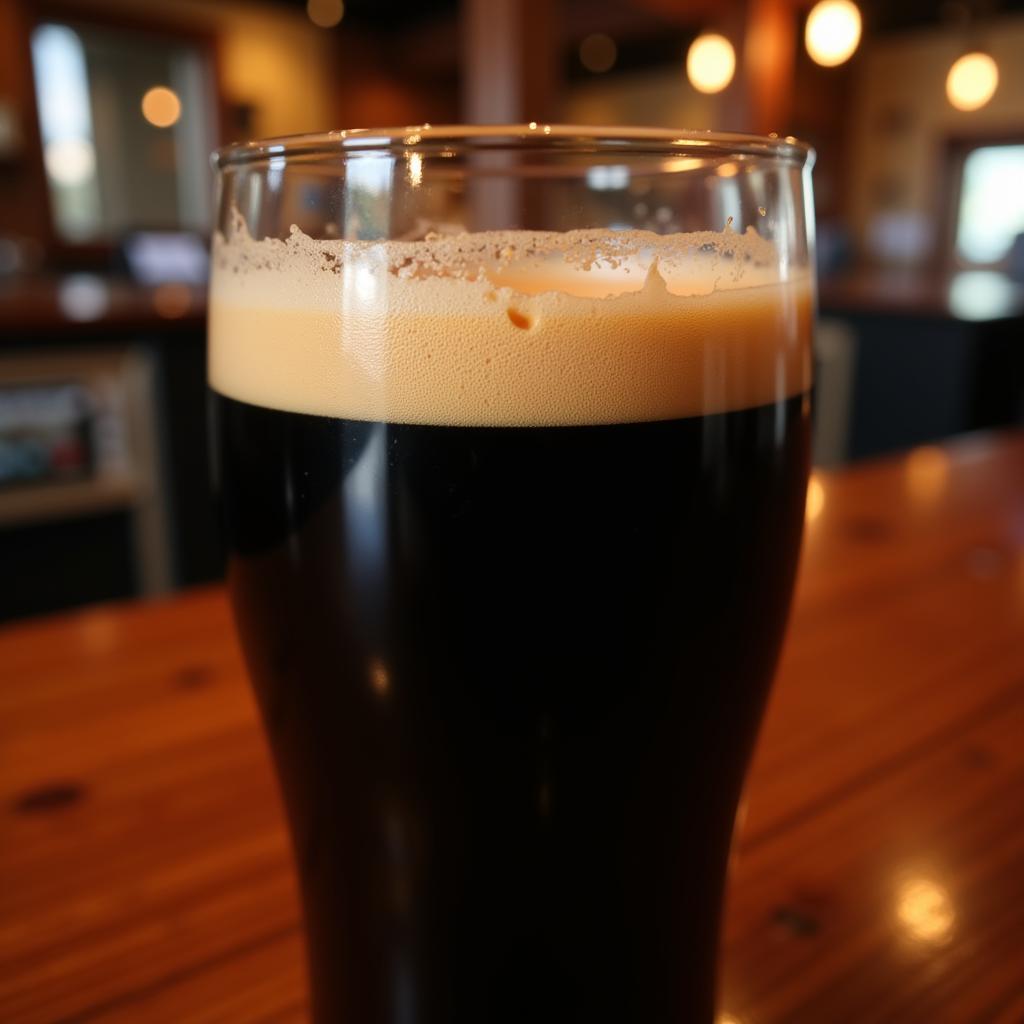 A glass of dark gluten-free porter beer