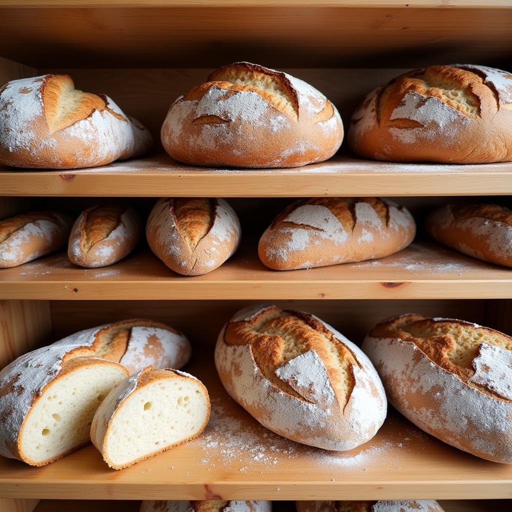 Gluten-Free Sourdough Bread Display in a Bakery