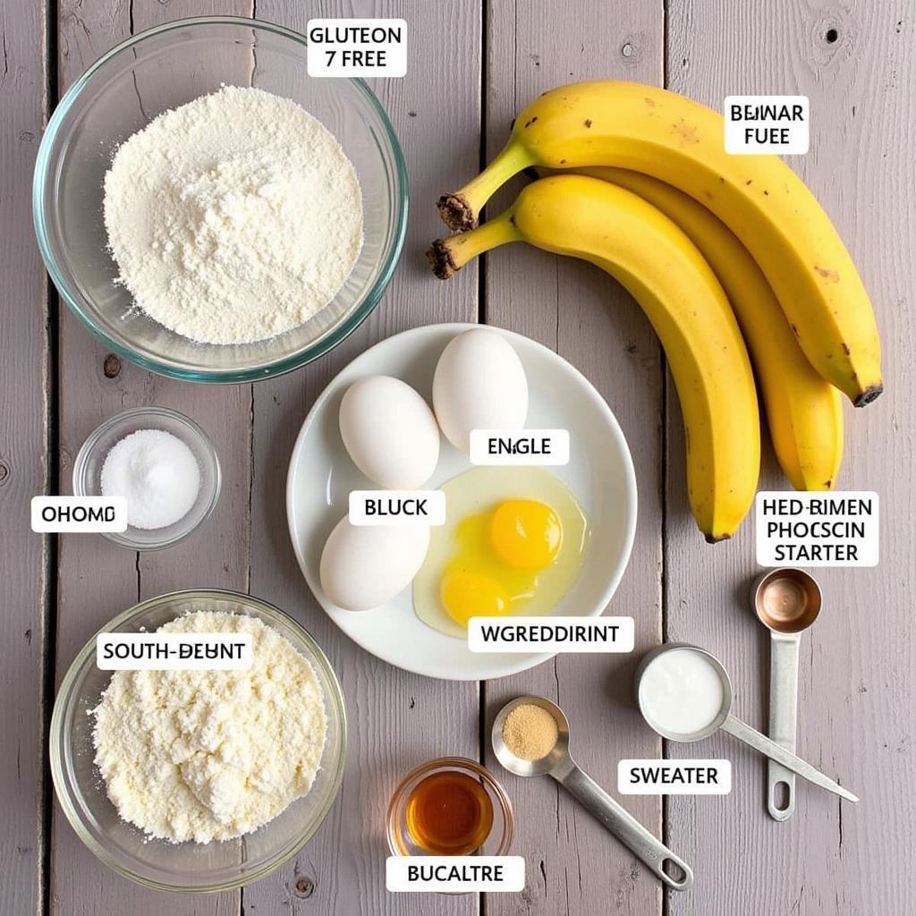 Gluten Free Sourdough Banana Bread Ingredients