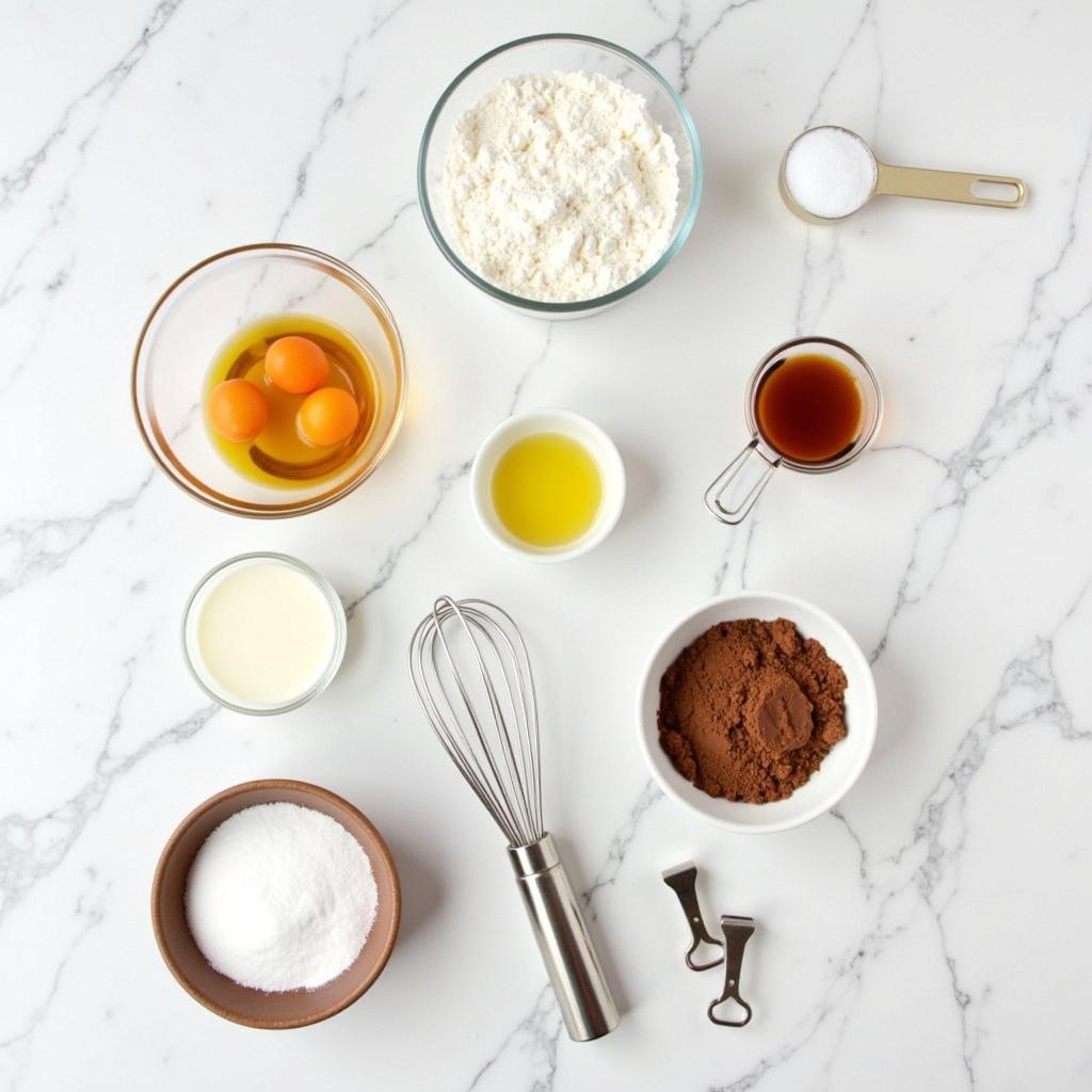 Gluten-Free Zebra Cake Ingredients Laid Out