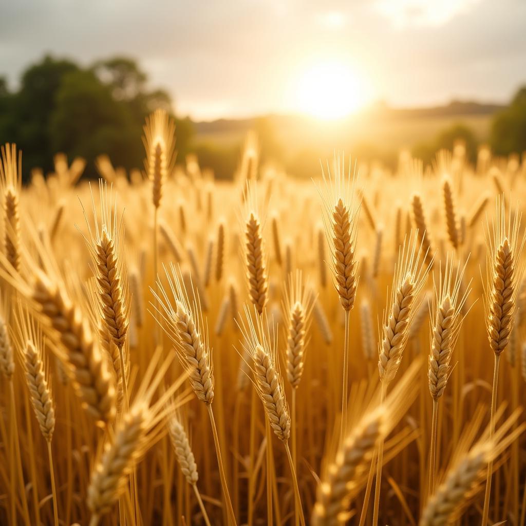 Golden wheat field free of glyphosate