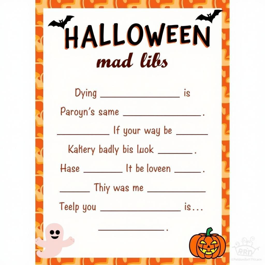 Halloween Mad Libs Printable for Kids