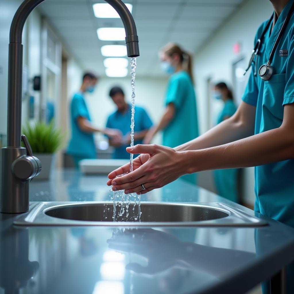 Hands-Free Sink in a Hospital Setting