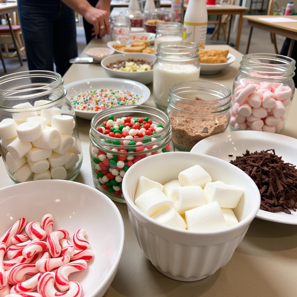 Arrangement of Hot Chocolate Bar Toppings