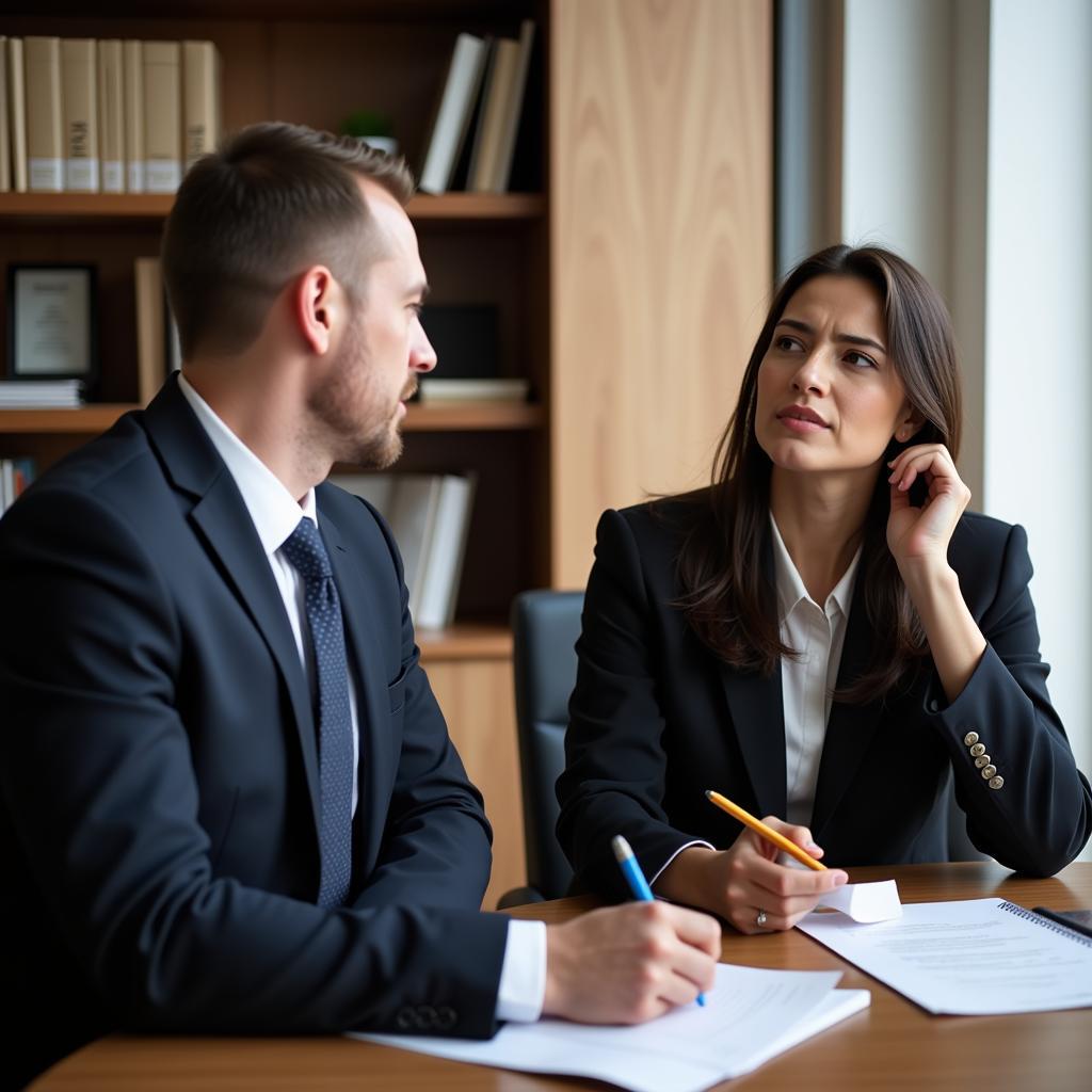 Houston Discrimination Lawyer Meeting with Client