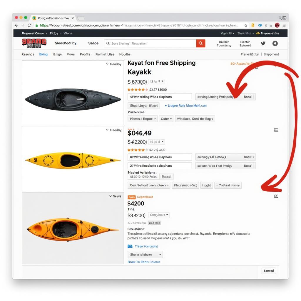 Comparing Kayak Prices Online with Free Shipping