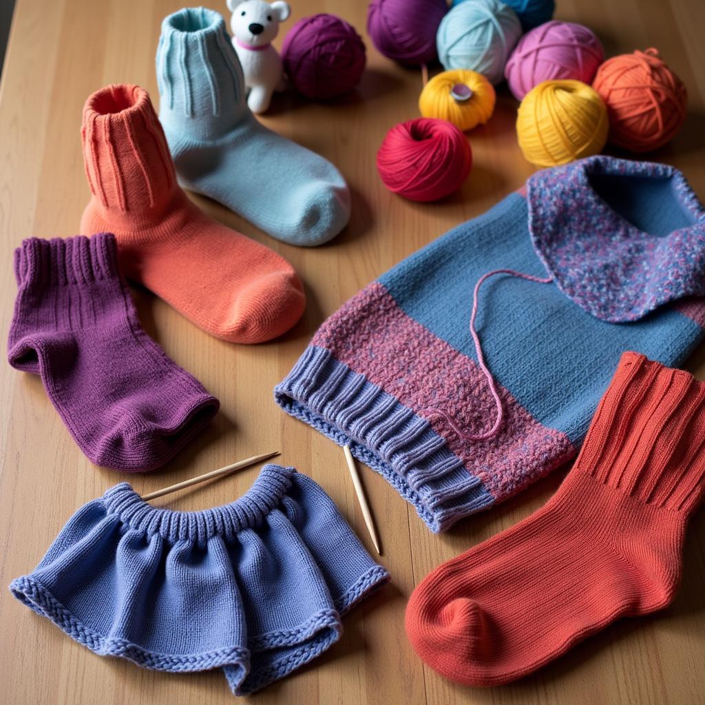 Free sock yarn knitting patterns for various projects