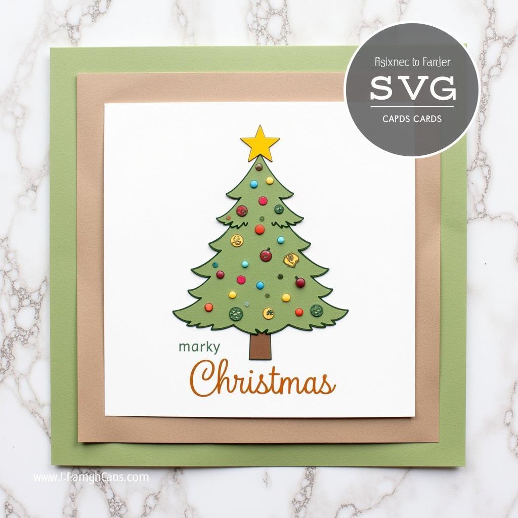 Layered Christmas Card SVG Example