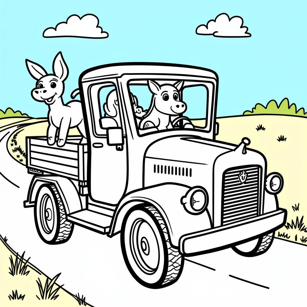 Little Blue Truck Coloring Page