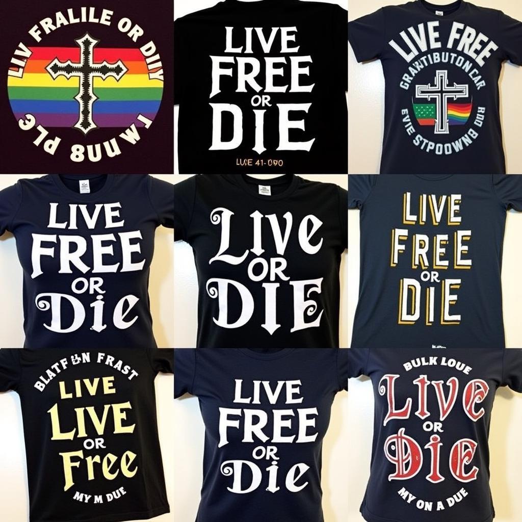 Different styles of Live Free or Die T-Shirts