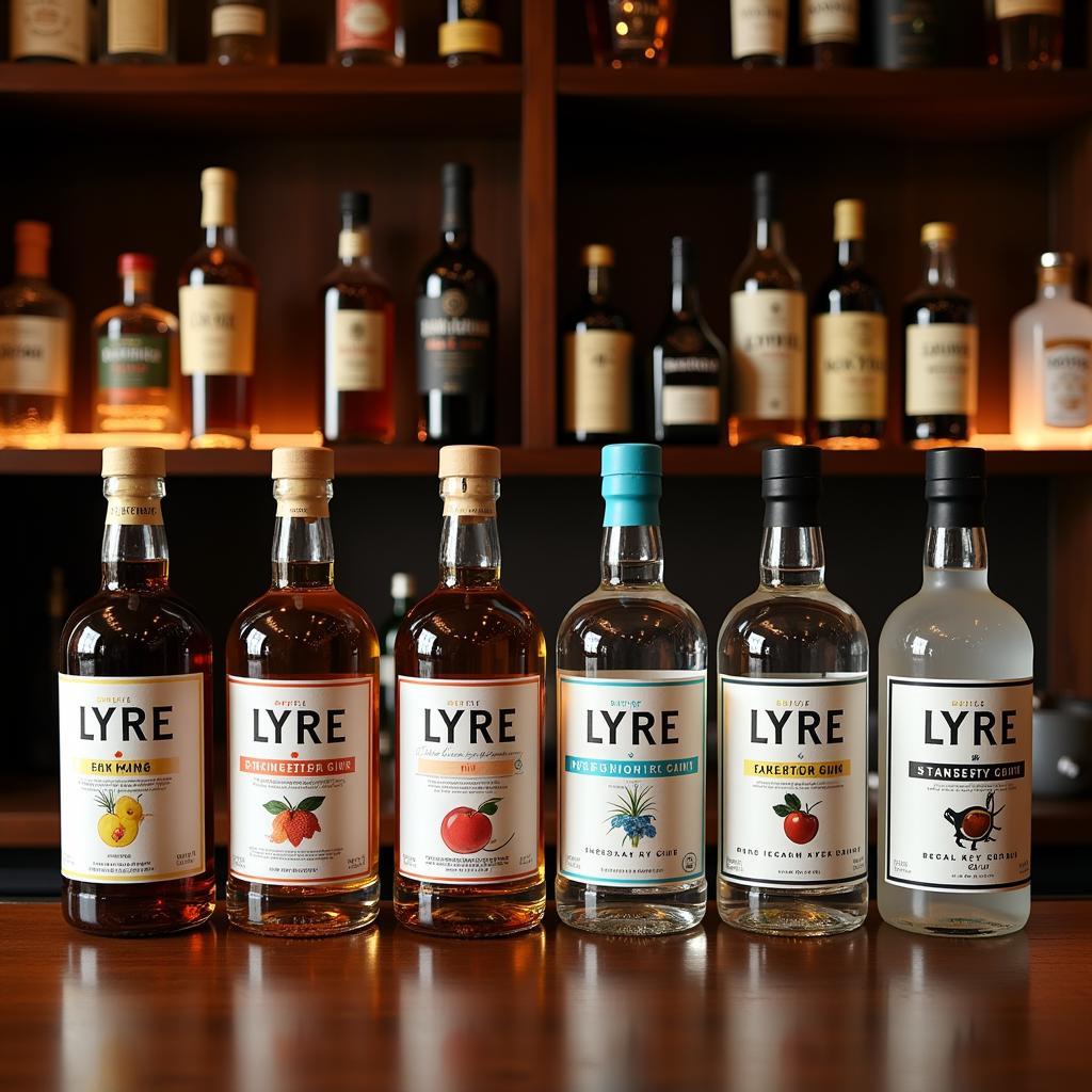 Lyre's Alcohol-Free Spirits Collection Displayed on a Bar