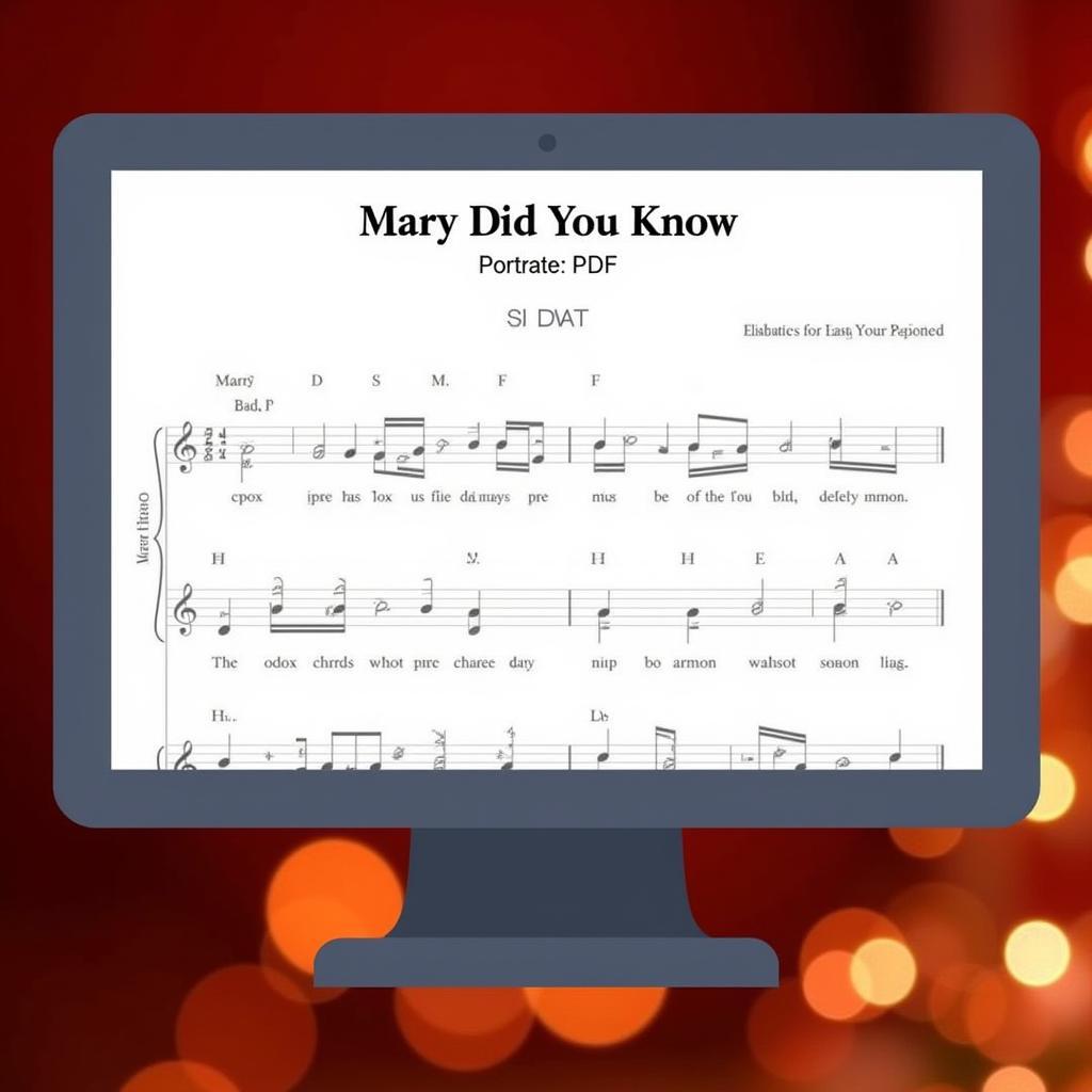 Free Easy Piano Sheet Music for Mary Did You Know