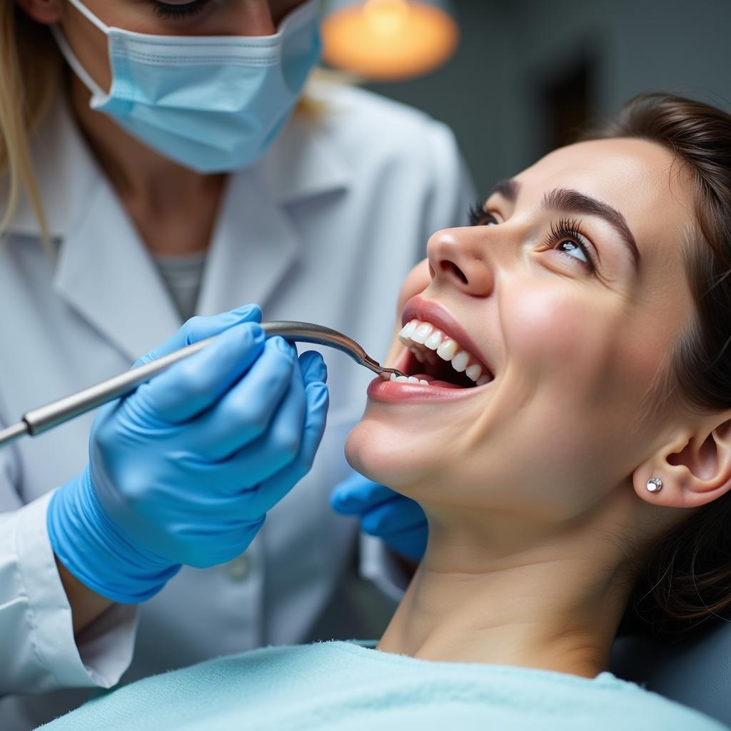 A Mercury-Free Dentist Examining a Patient