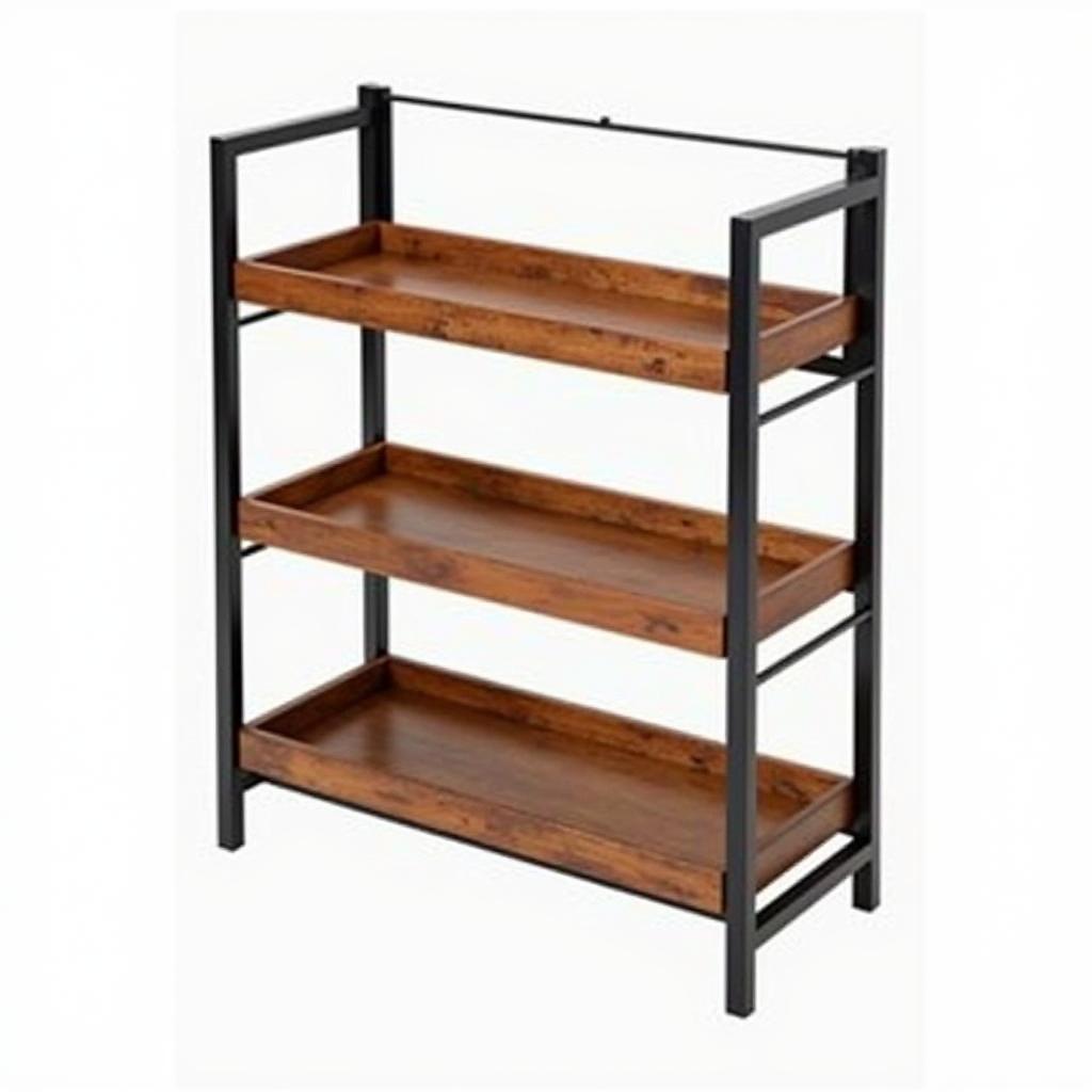 Metal and Wood Free Standing Magazine Rack