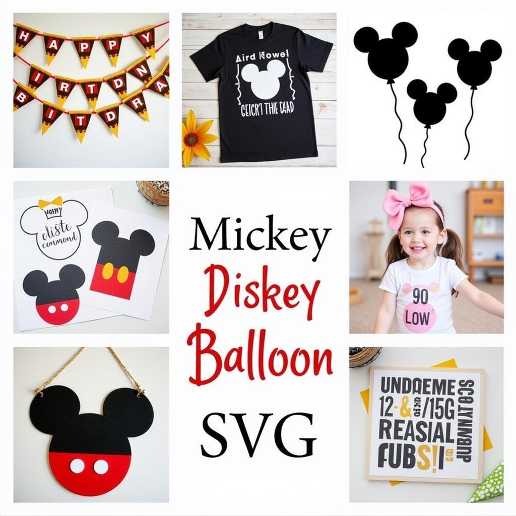 Mickey Balloon SVG Crafting Projects