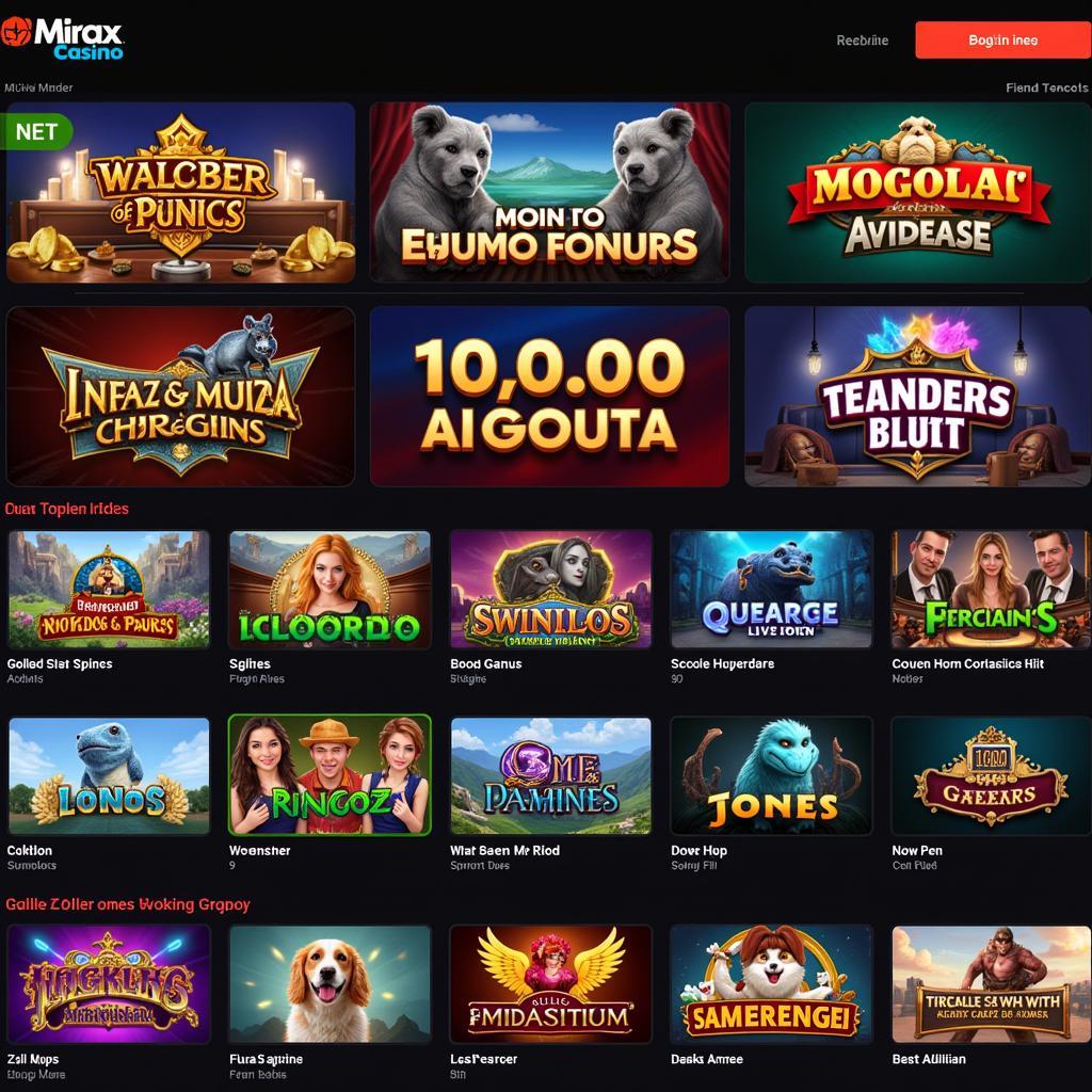 Mirax Casino Game Selection