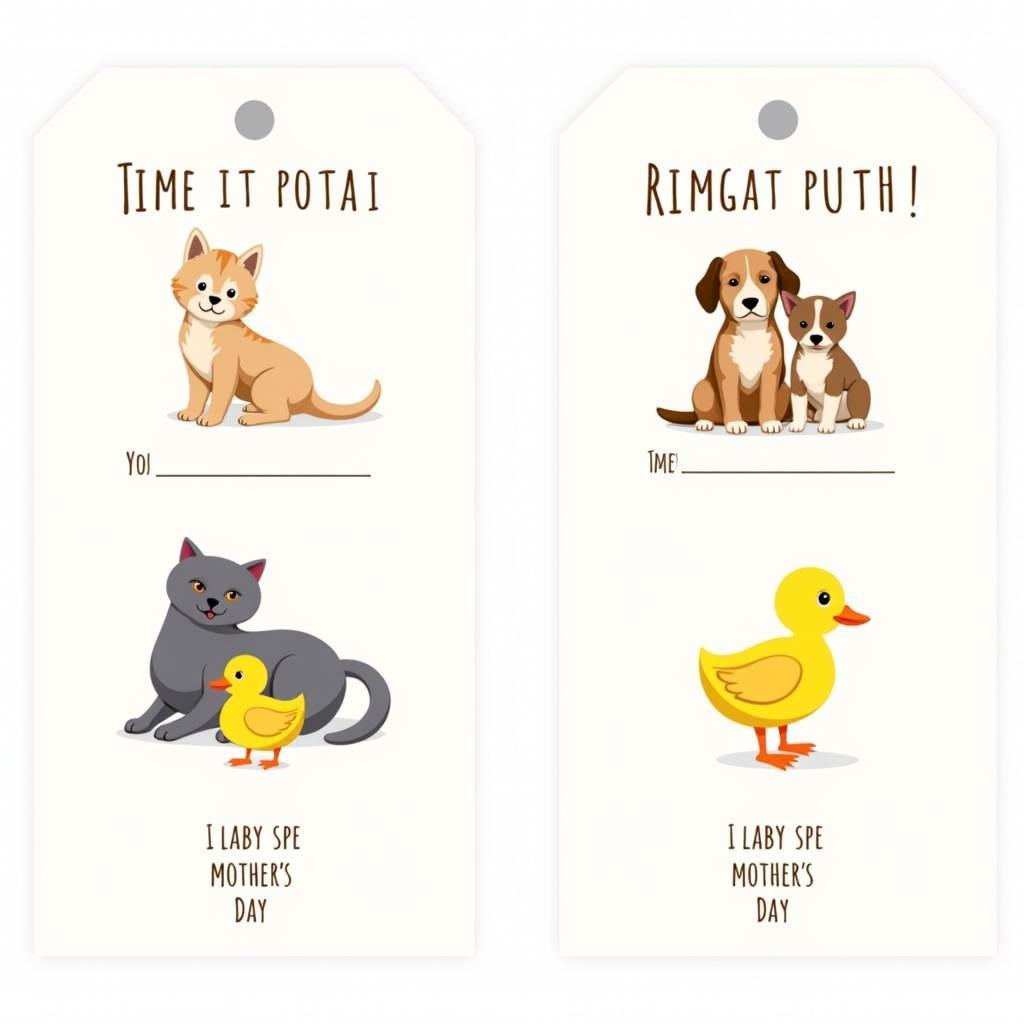 Cute Animal Mother's Day Gift Tags