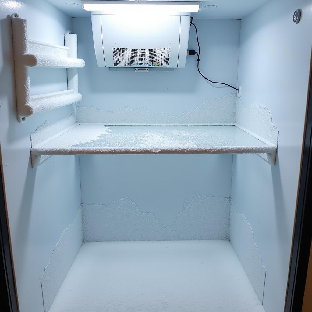 Inside a Not Frost Free Freezer