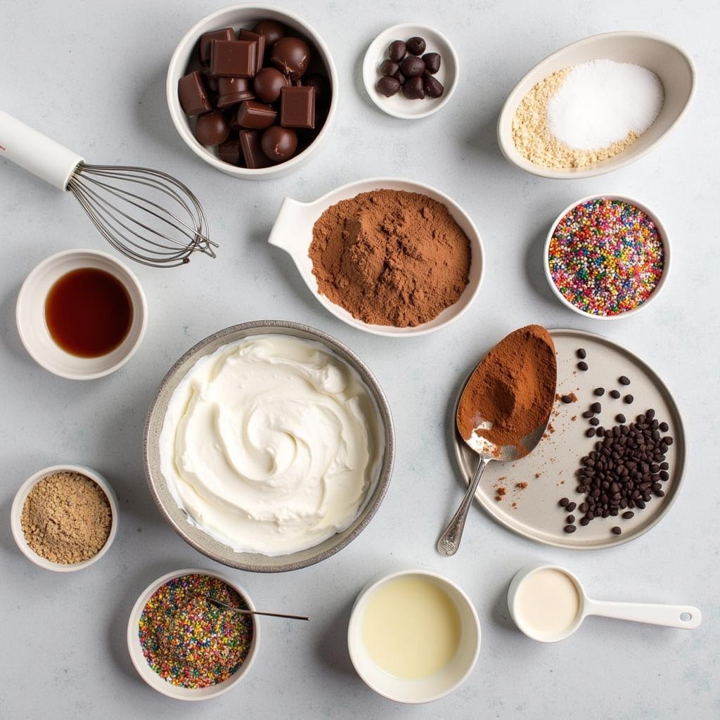 High-quality ingredients for making nut free chocolate truffles.