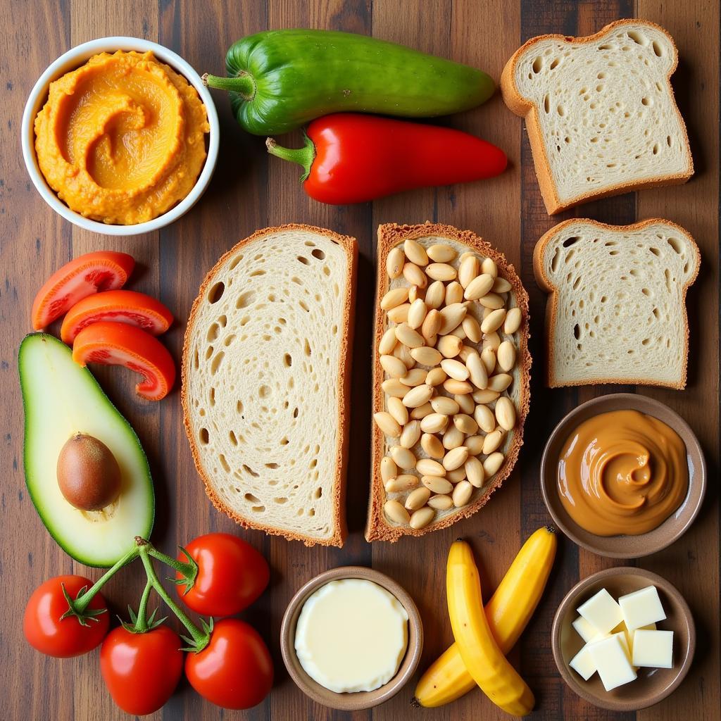 Nut-Free Sandwich Ingredients Spread Out on a Table