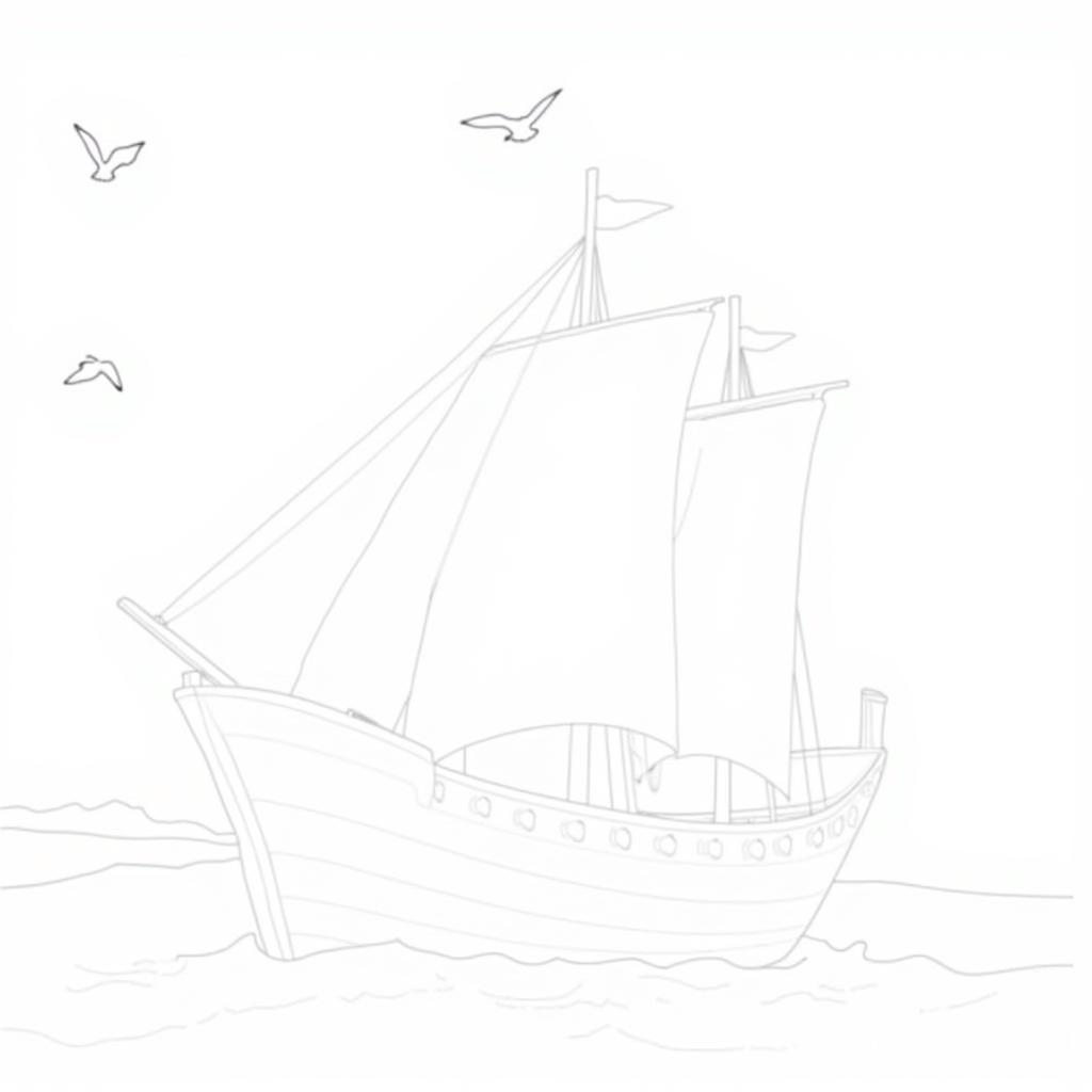 Free Printable Mayflower Ship Coloring Page