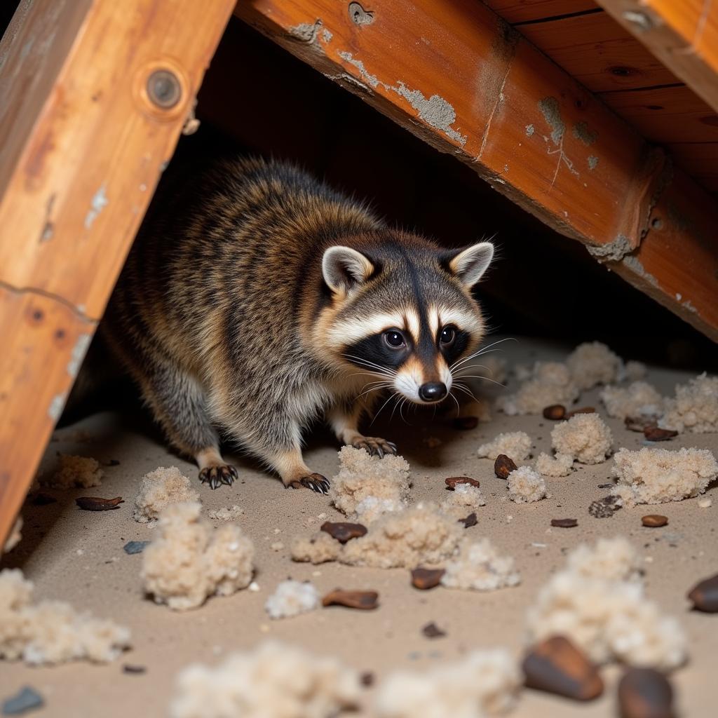 Raccoon in Attic Space