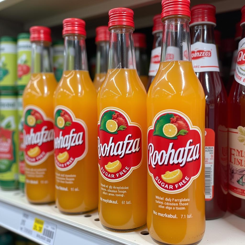 Roohafza Sugar Free on Supermarket Shelf