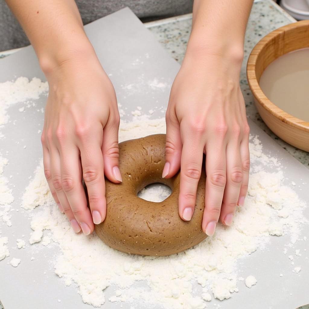 Shaping Gluten-Free Pumpernickel Bagels