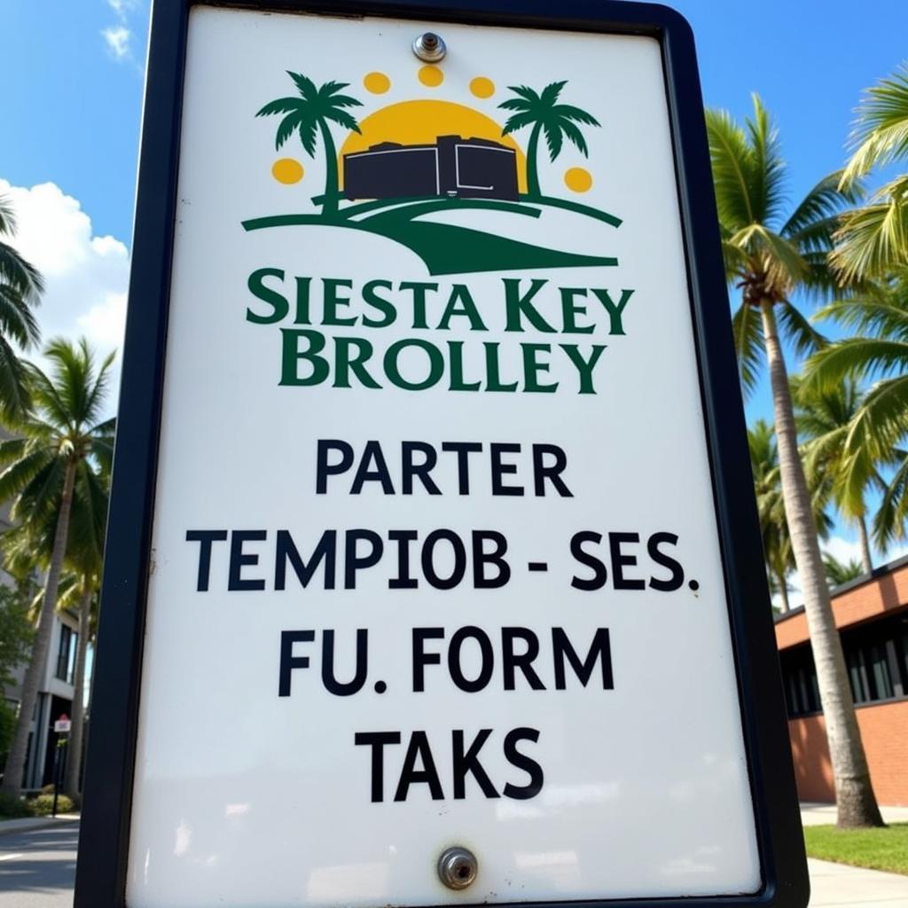 Siesta Key Trolley Stop Sign