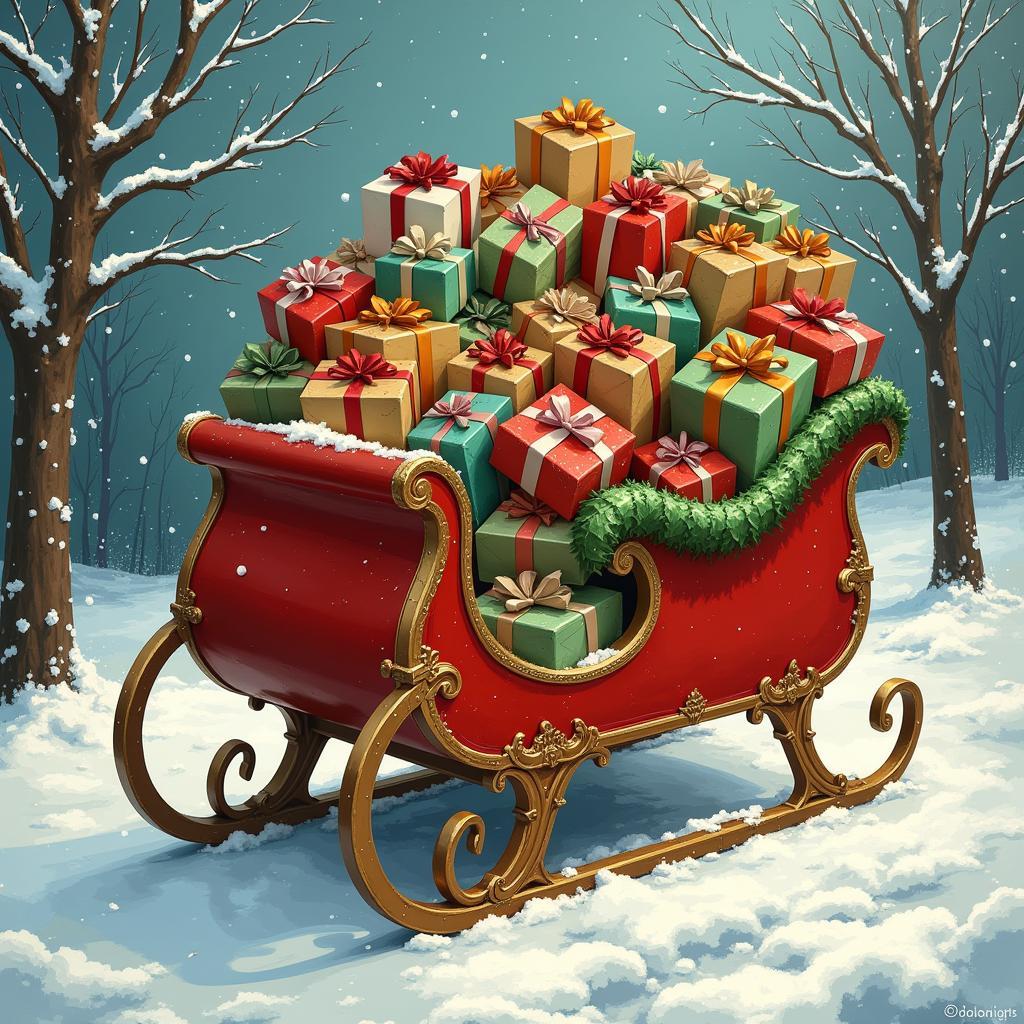 Free Holiday Gifts on a Sleigh