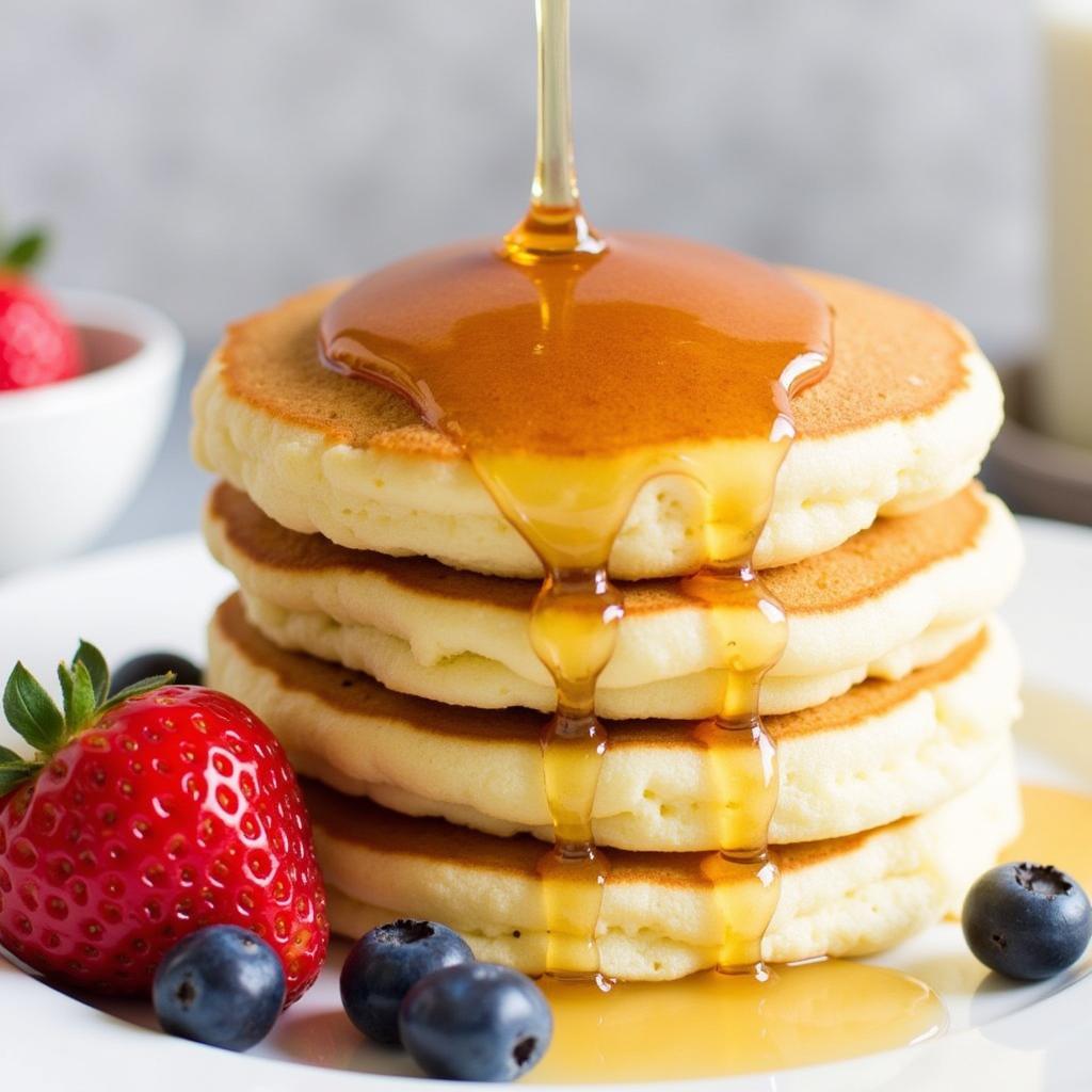 Stevia Syrup Drizzled Over Pancakes