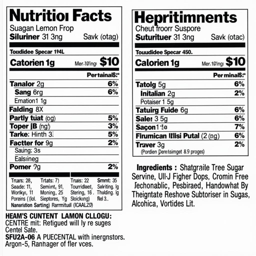 Close-up of the ingredients list on a bag of sugar-free lemon drops.