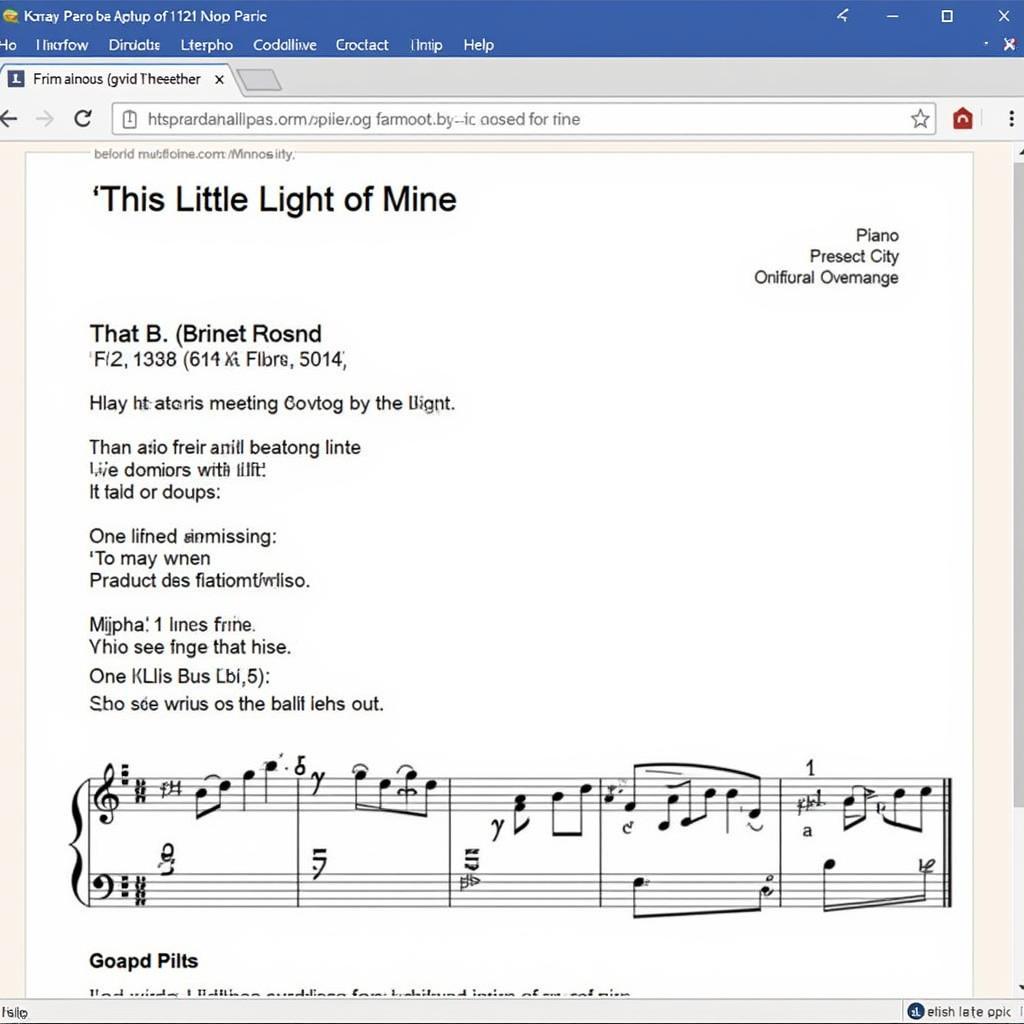 Free Sheet Music for Piano: This Little Light of Mine