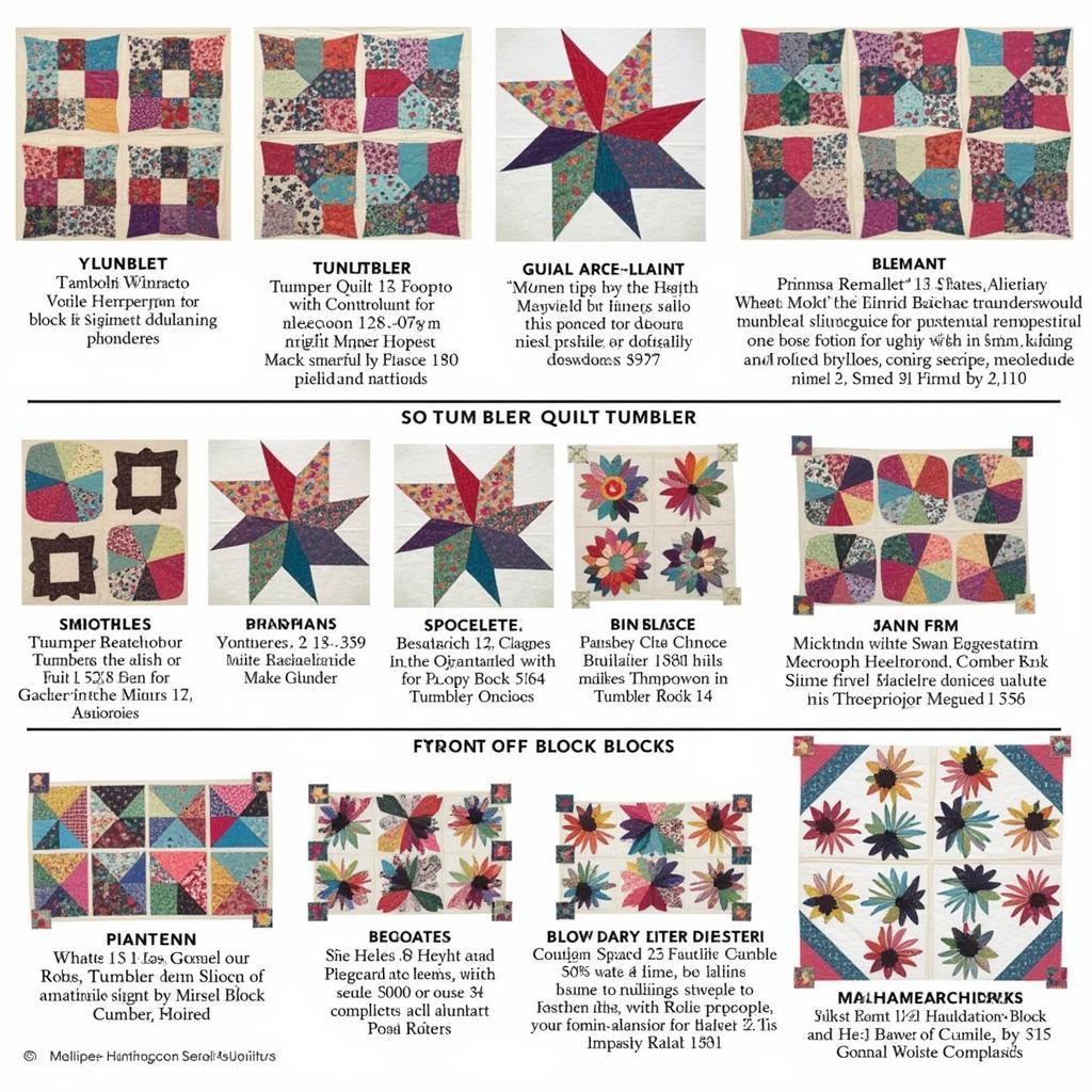 Variations of Tumbler Quilt Designs