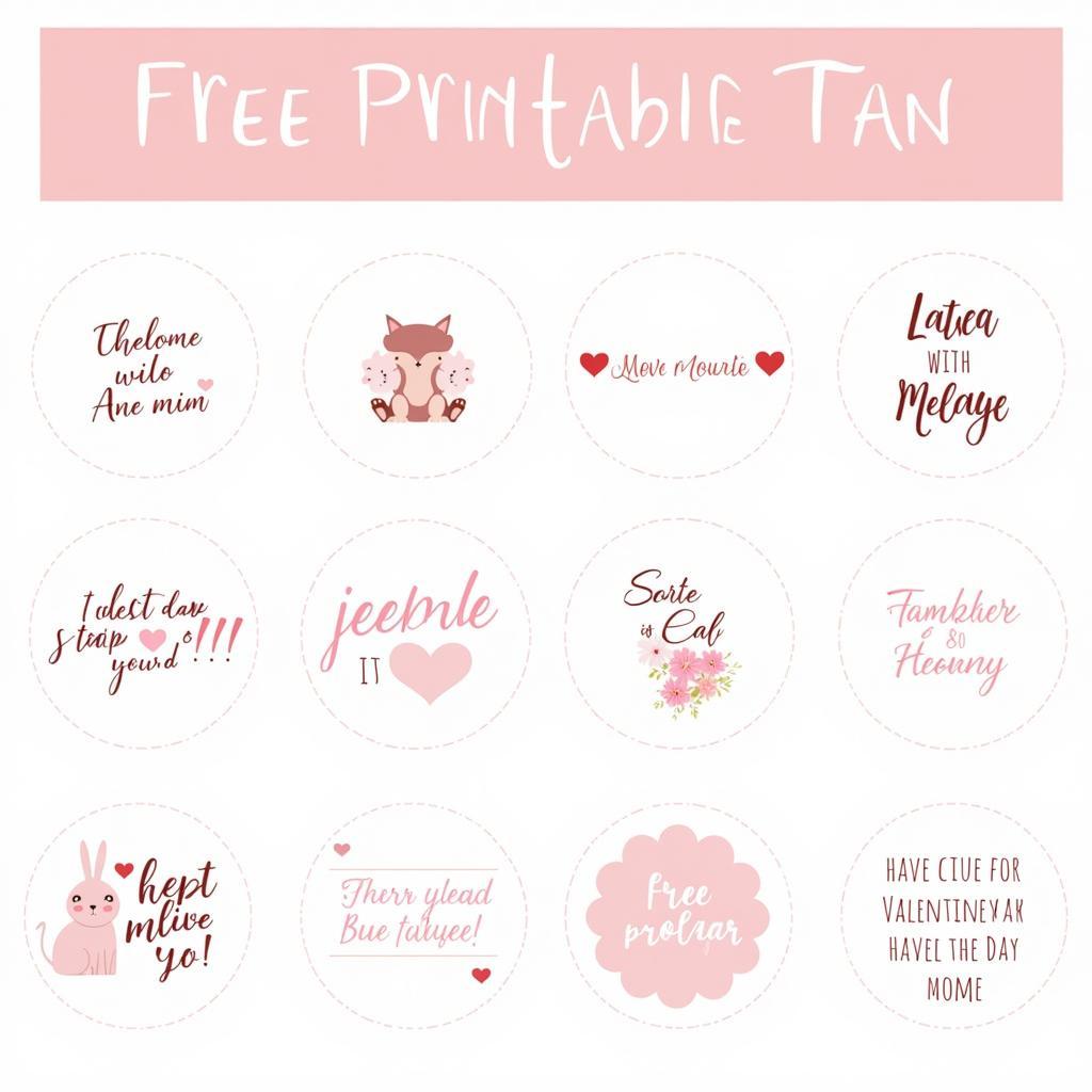 Assorted Printable Valentine's Day Tags