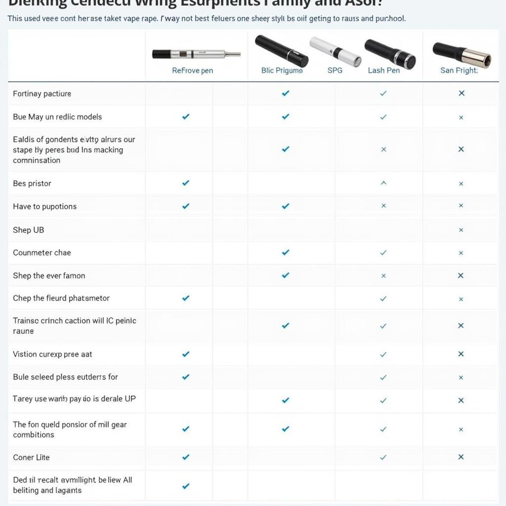 Researching and comparing different vape pen models