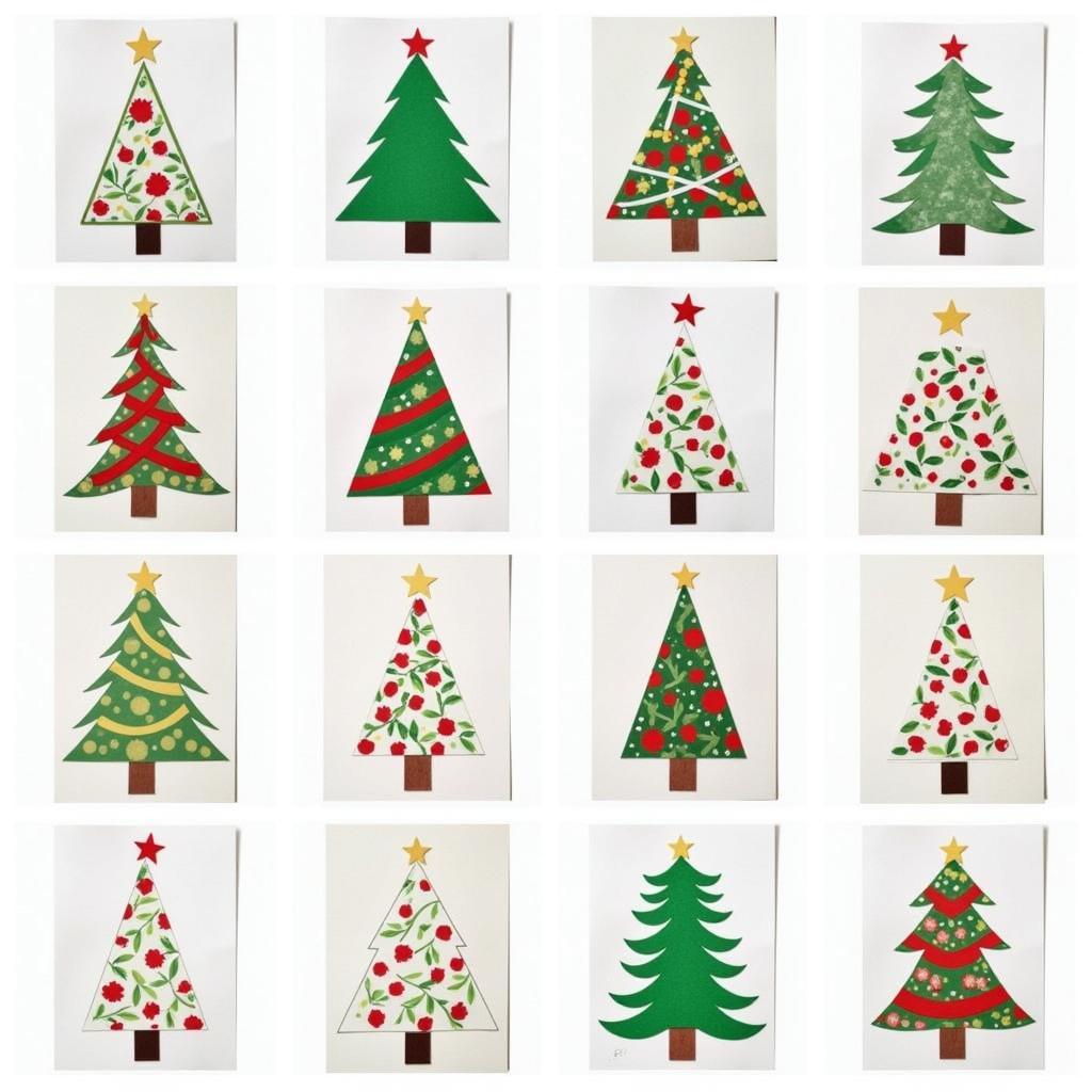 Variety of Free Paper Pieced Christmas Tree Patterns