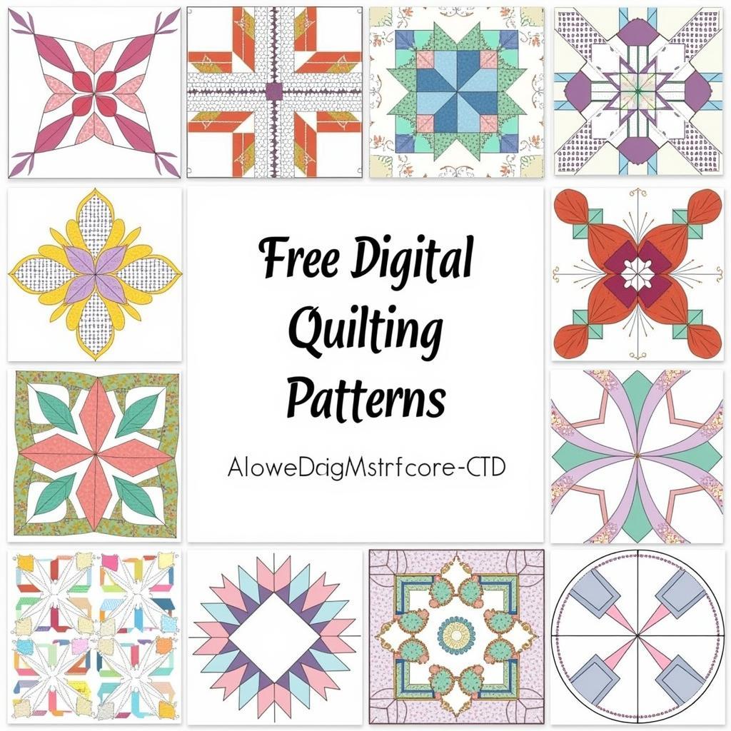 Different styles of free digital quilting patterns