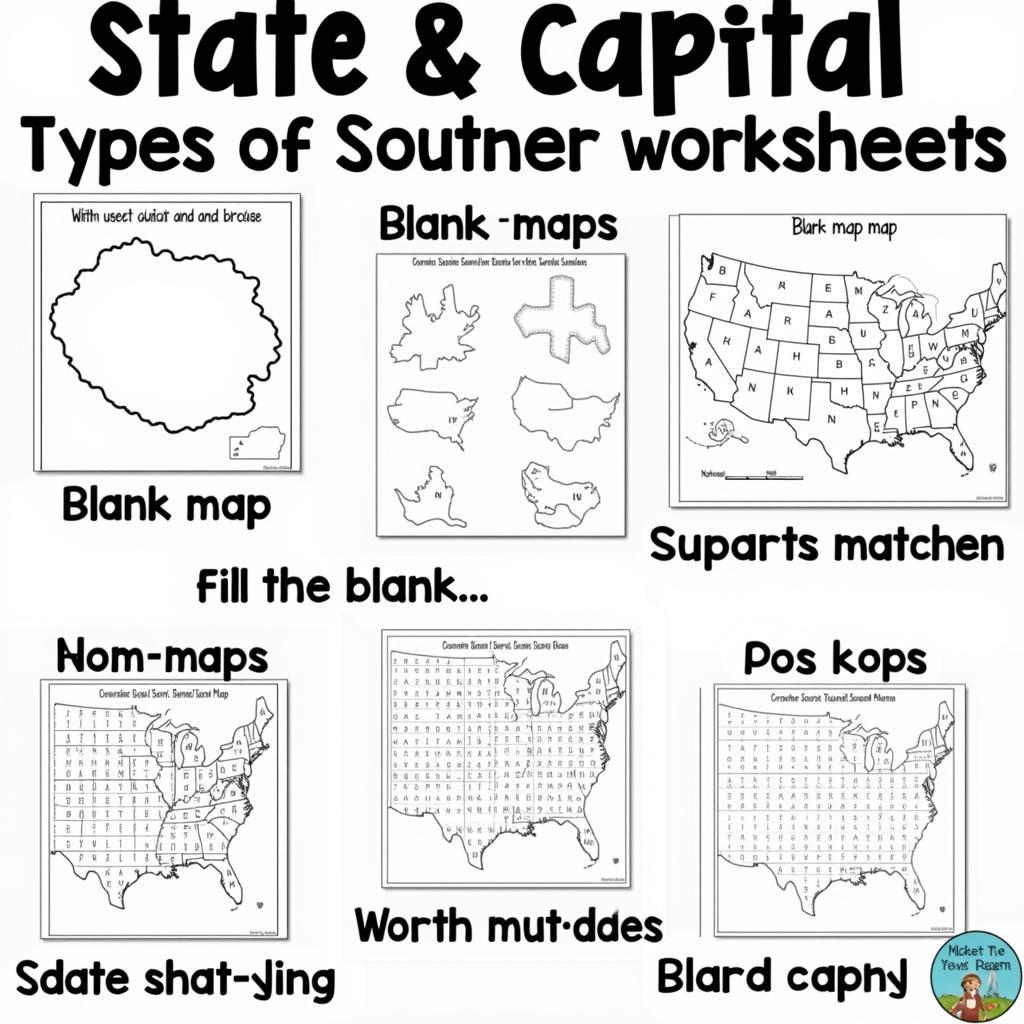 Variety of State and Capital Worksheets