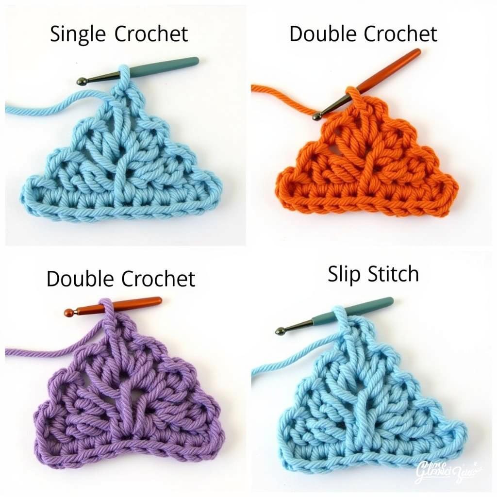 Various Dragon Scale Crochet Stitches