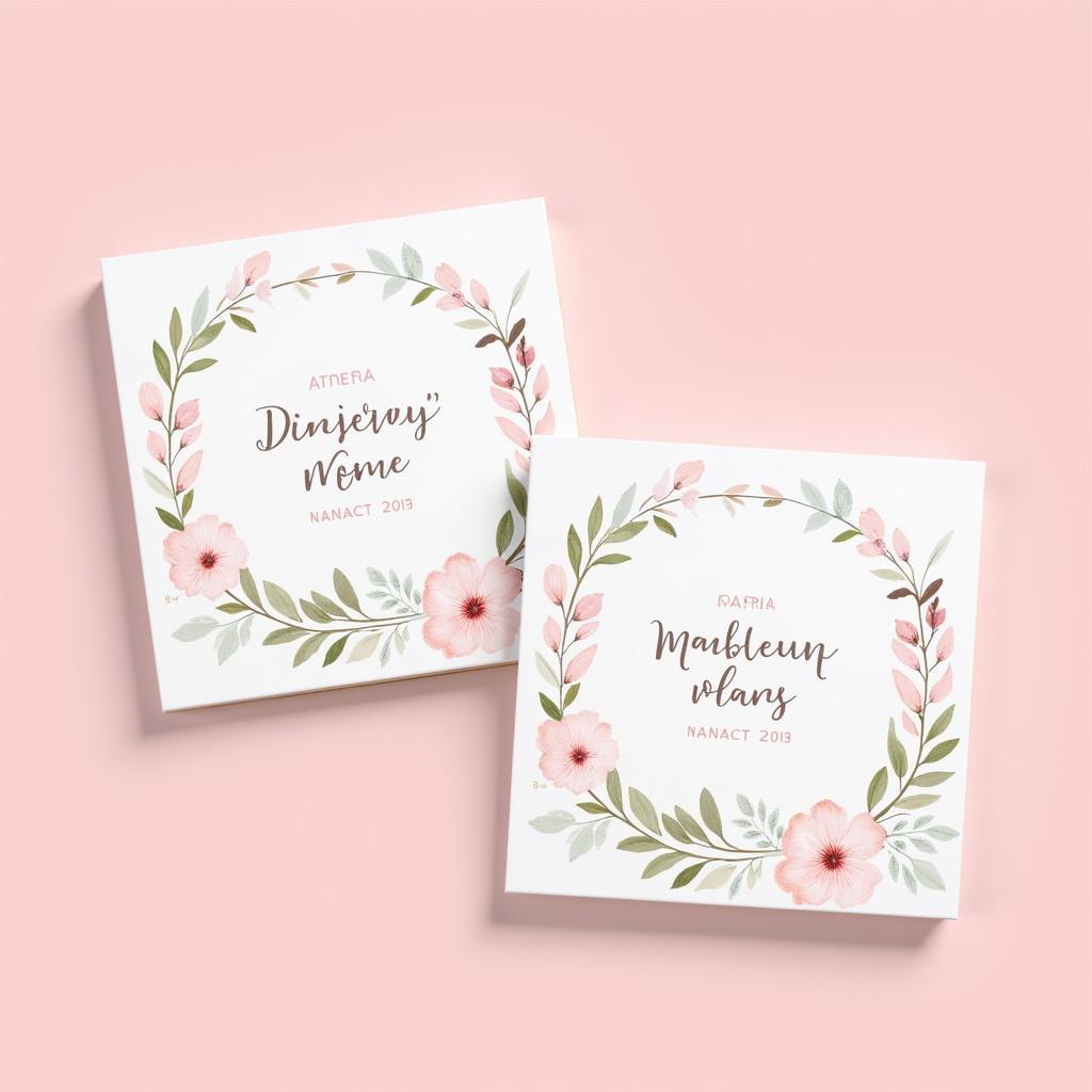 Wedding Coaster Mockup with Floral Design