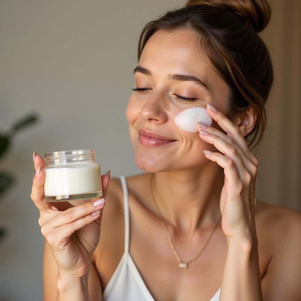 Woman Applying Plastic-Free Skincare