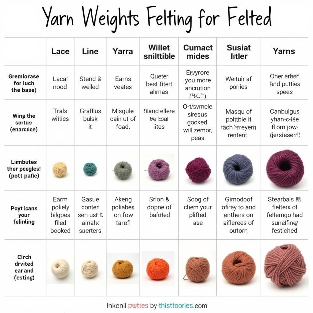 Guide to yarn weights for felting projects