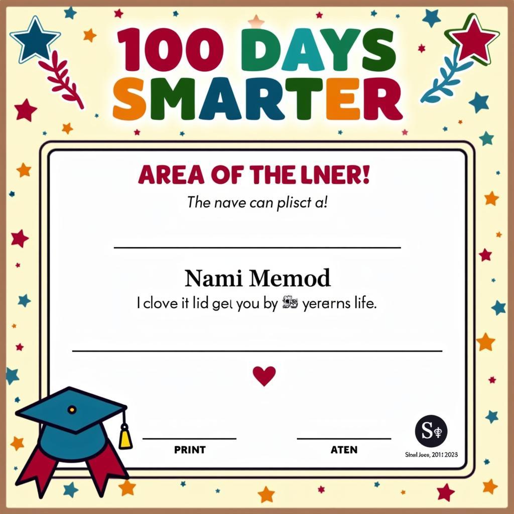 Example of a 100 Days Smarter Certificate