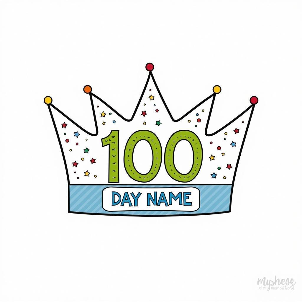 Free Printable 100th Day of School Crown