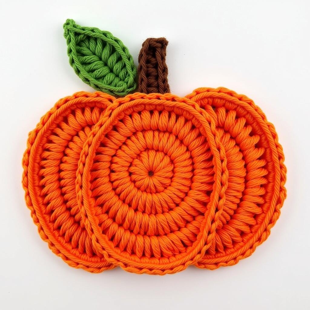 3D Crochet Pumpkin Applique