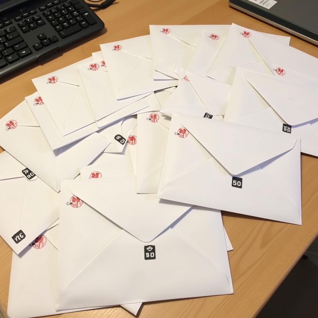 50 numbered envelopes for the savings challenge