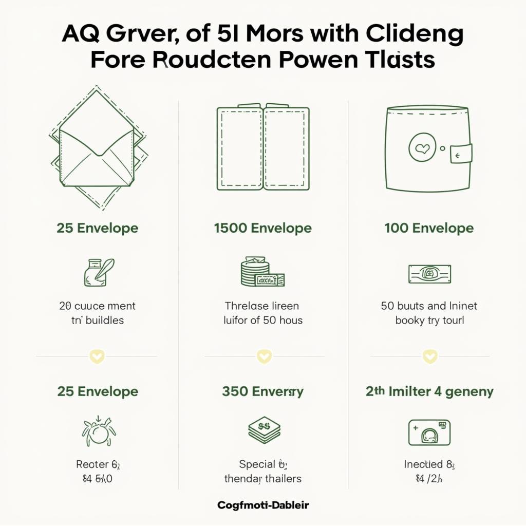 Different variations of the 50 envelope challenge