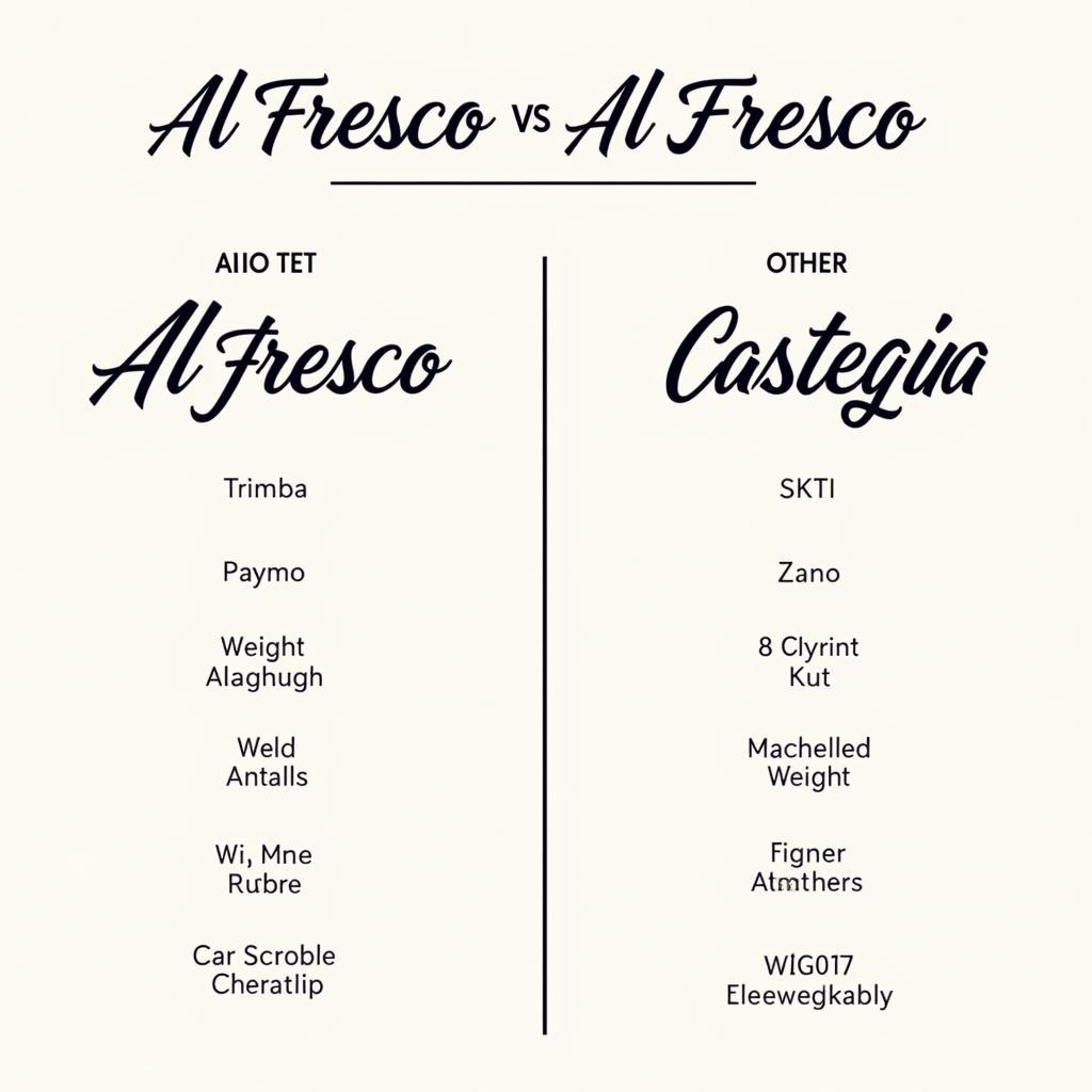 Al Fresco Font Comparison