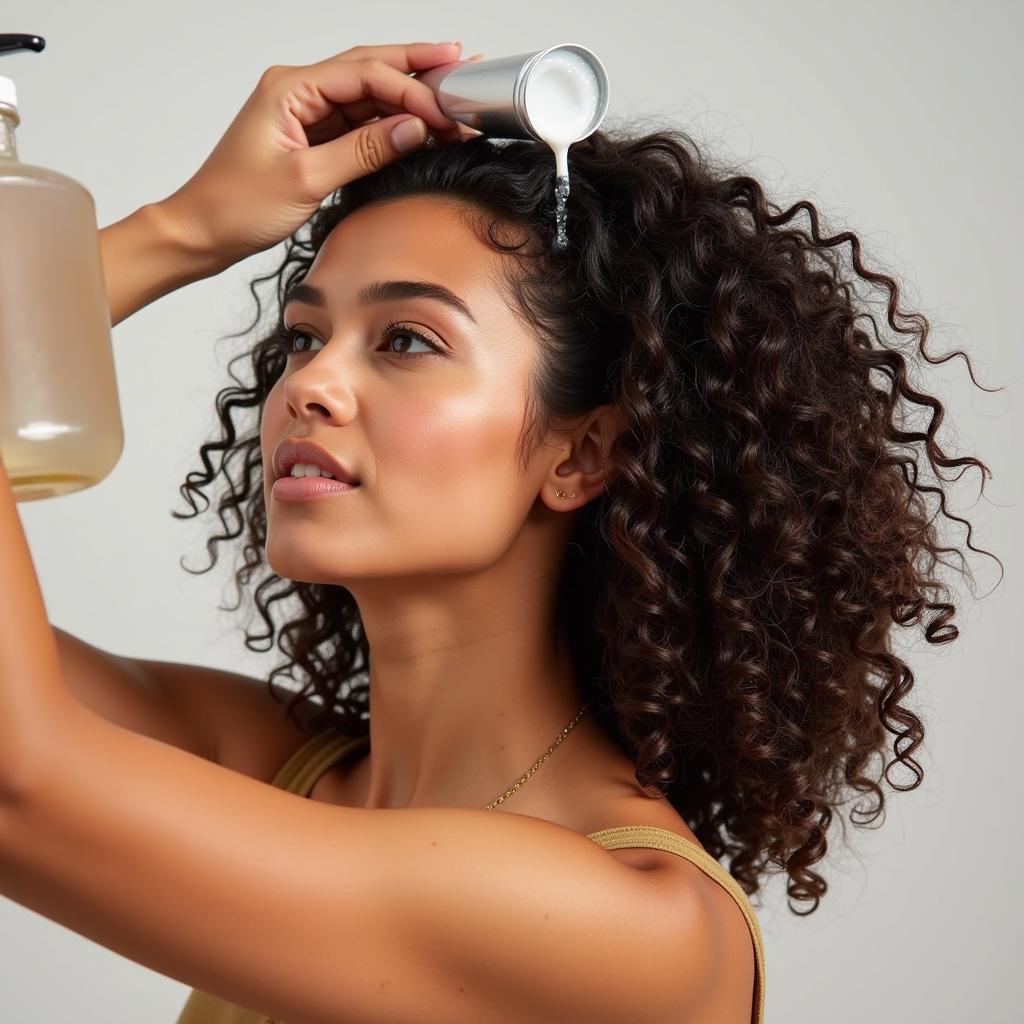 Applying Alcohol-Free Gel to Curly Hair